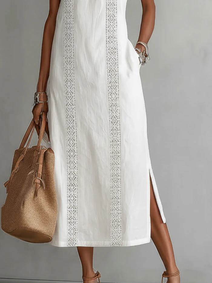Lottie | Elegant Mao Collar Midi Dress