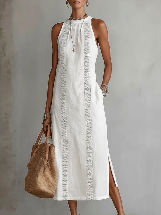 Lottie | Elegant Mao Collar Midi Dress