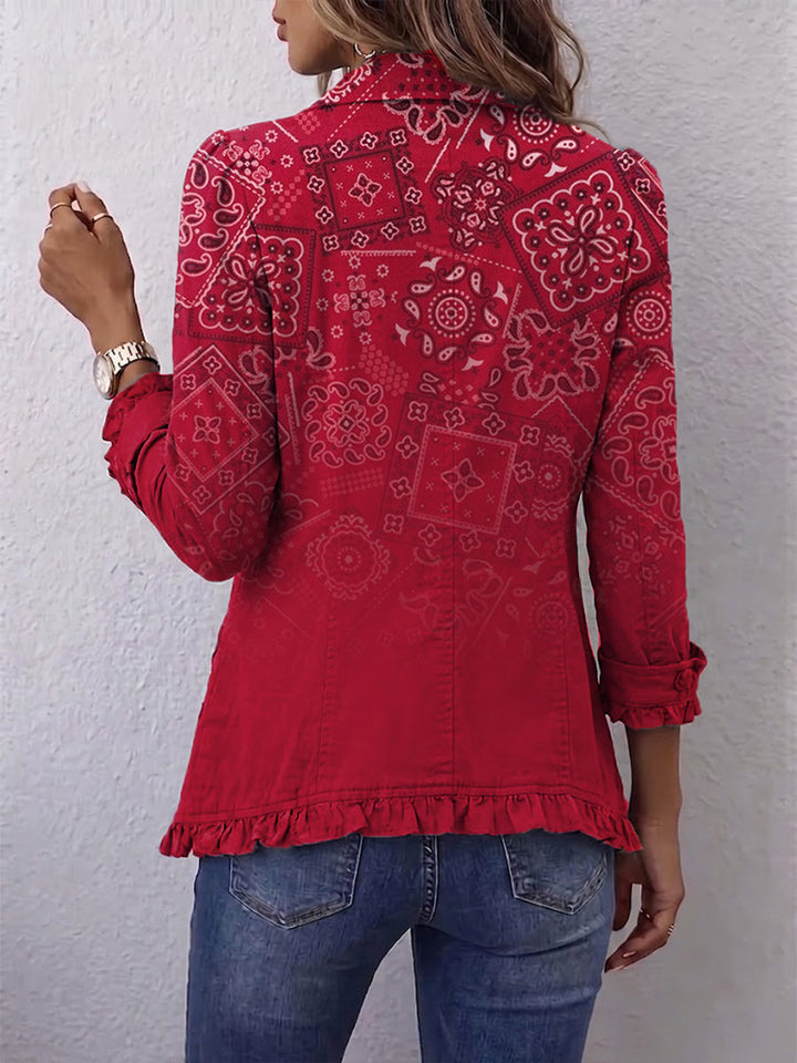 Corista | Bohemian Paisley Ruffled Jacket