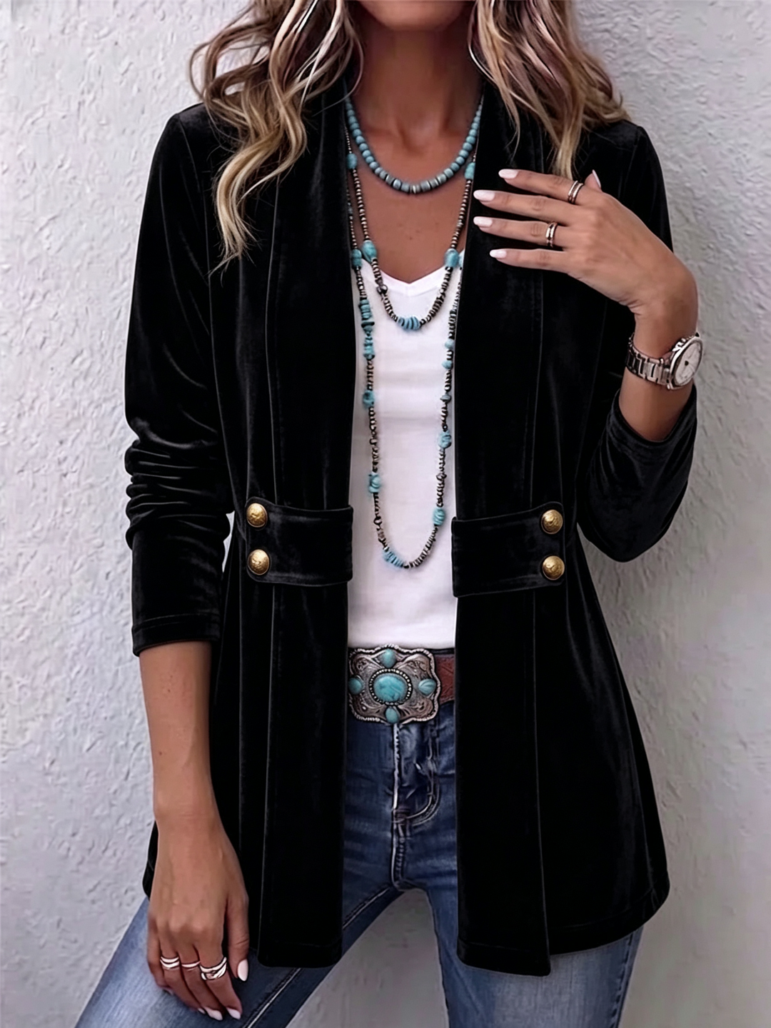 Rosalia | Vintage Lapel Button Jacket