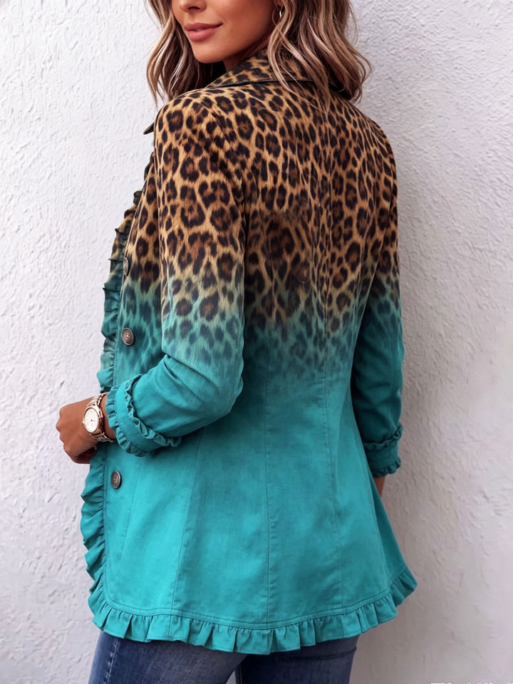 Esmeralda | Leopard Ombre Ruffle Blazer