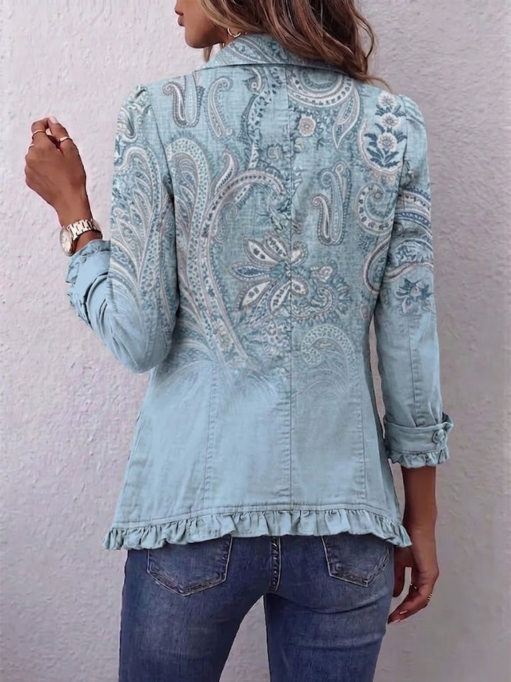 Esmera | Vintage Paisley Ruffled Jacket