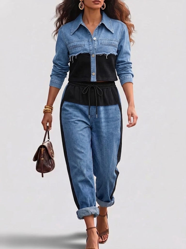 Britta | Color-Block Cropped Set