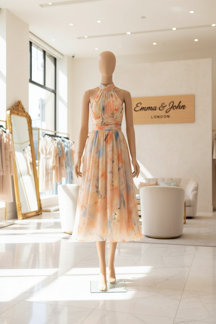 Claire | Elegant Halter Neck Dress
