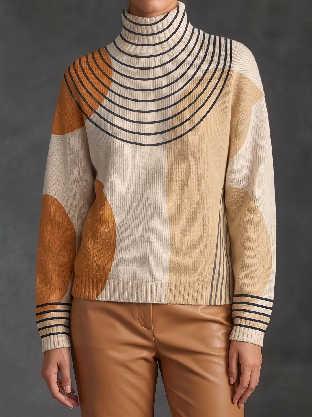 Quinley | Color-Block Arc Turtleneck