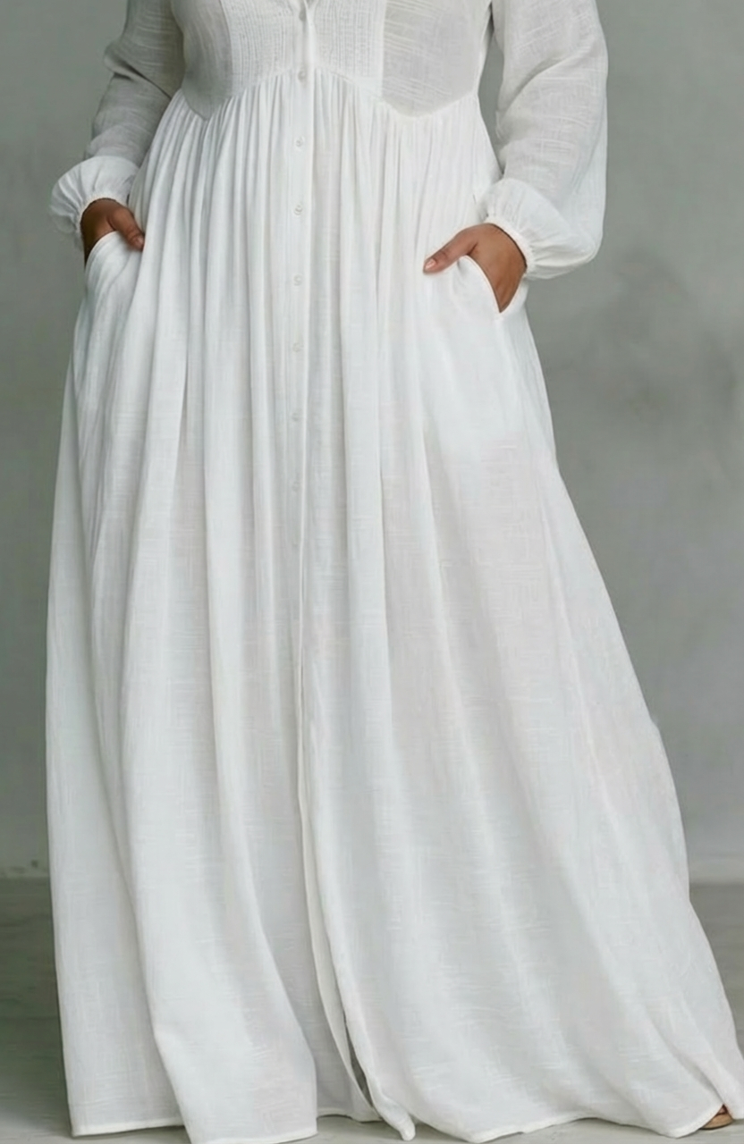 Serena | Flowing Button-Front Maxi Dress