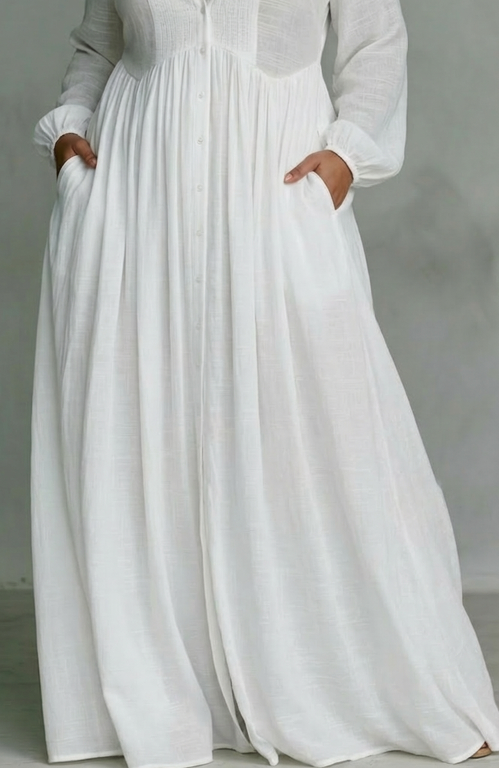 Serena | Flowing Button-Front Maxi Dress