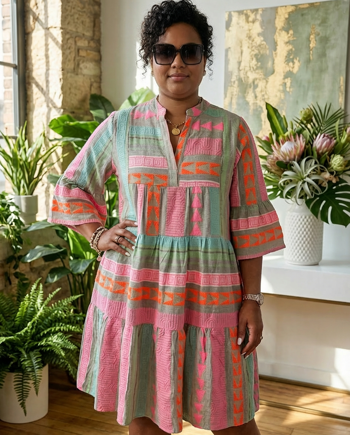 Lucy | Patterned Flowing Midi Dress