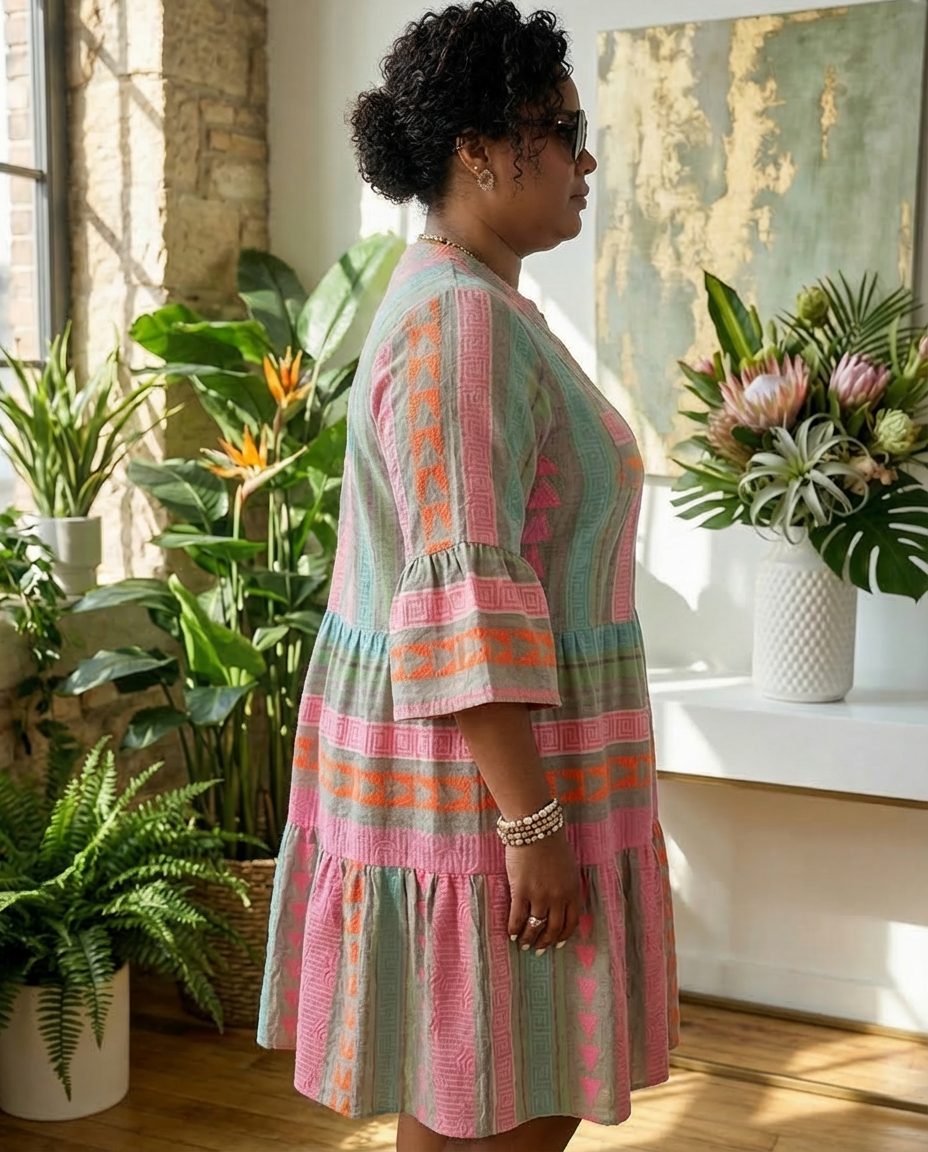 Lucy | Patterned Flowing Midi Dress