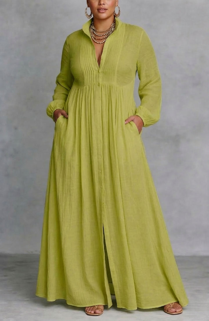 Serena | Flowing Button-Front Maxi Dress