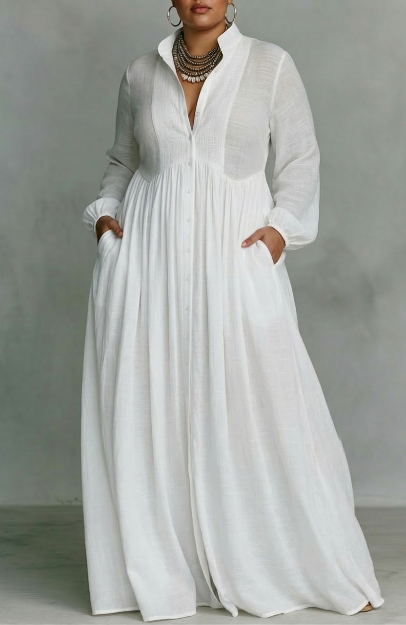 Serena | Flowing Button-Front Maxi Dress