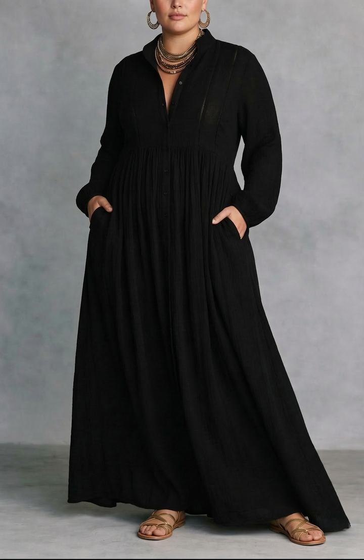 Serena | Flowing Button-Front Maxi Dress