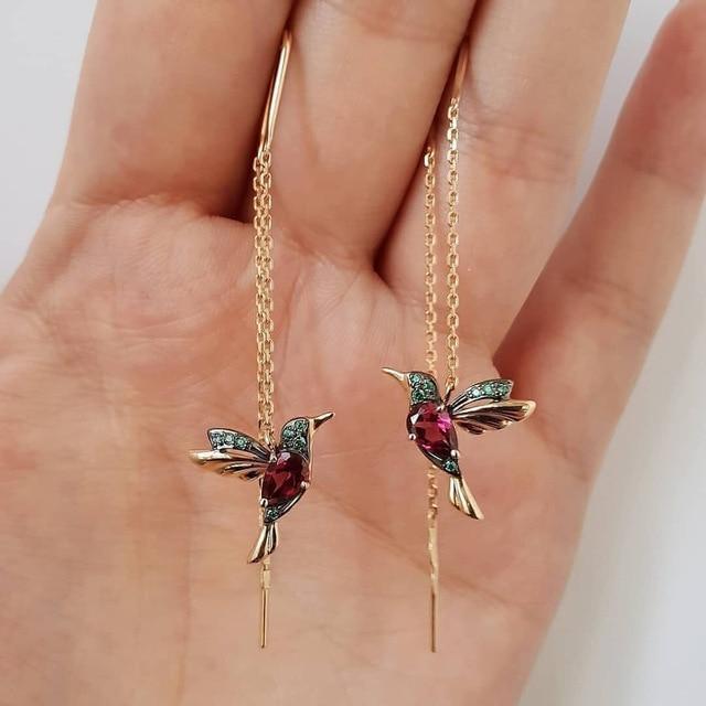 Deonne | Hummingbird Enamel Zirconia Earrings