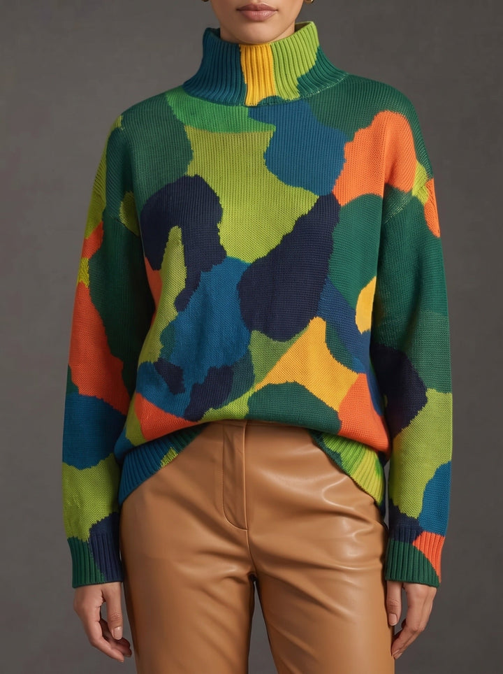 Quinlee | Abstract Statement Turtleneck