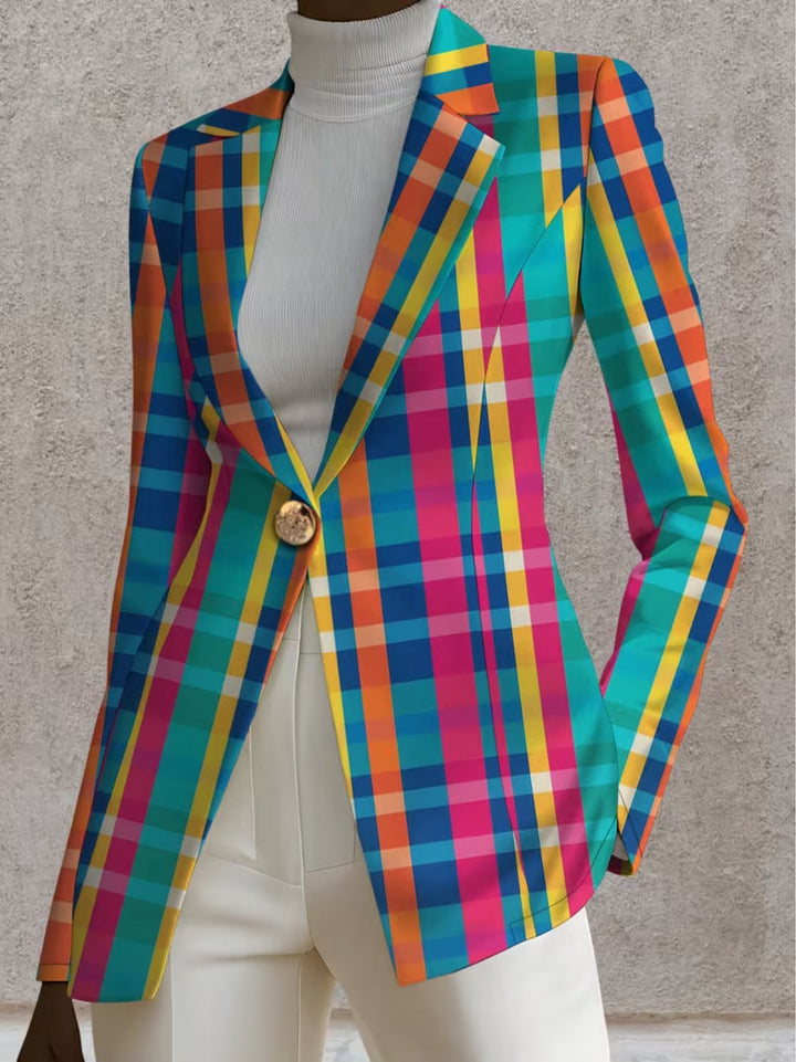 Roslyn | Rainbow Plaid Blazer