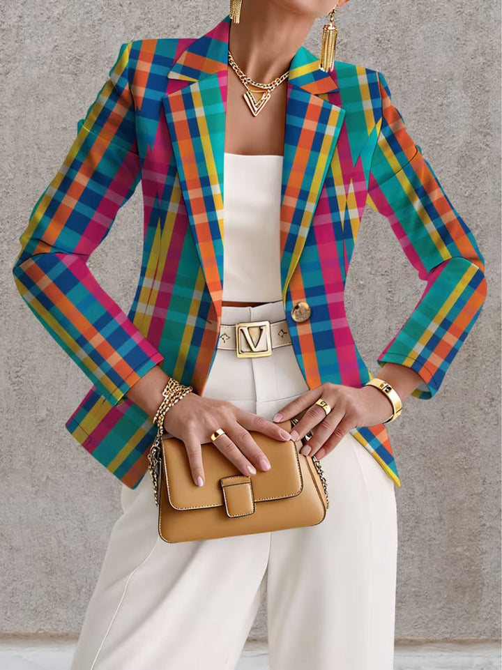 Roslyn | Rainbow Plaid Blazer