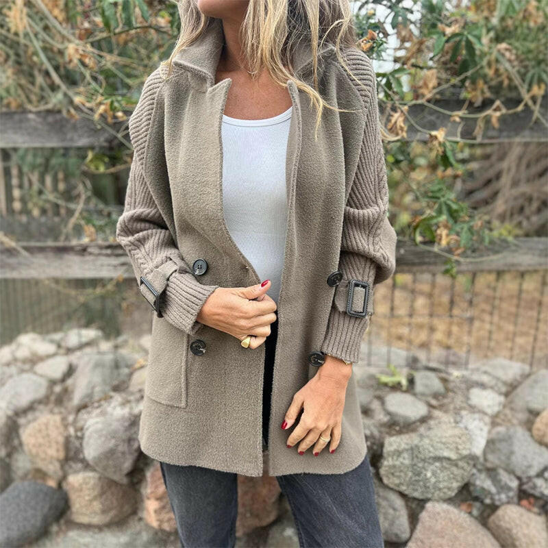 Mona | Double-Breasted Knit Coat