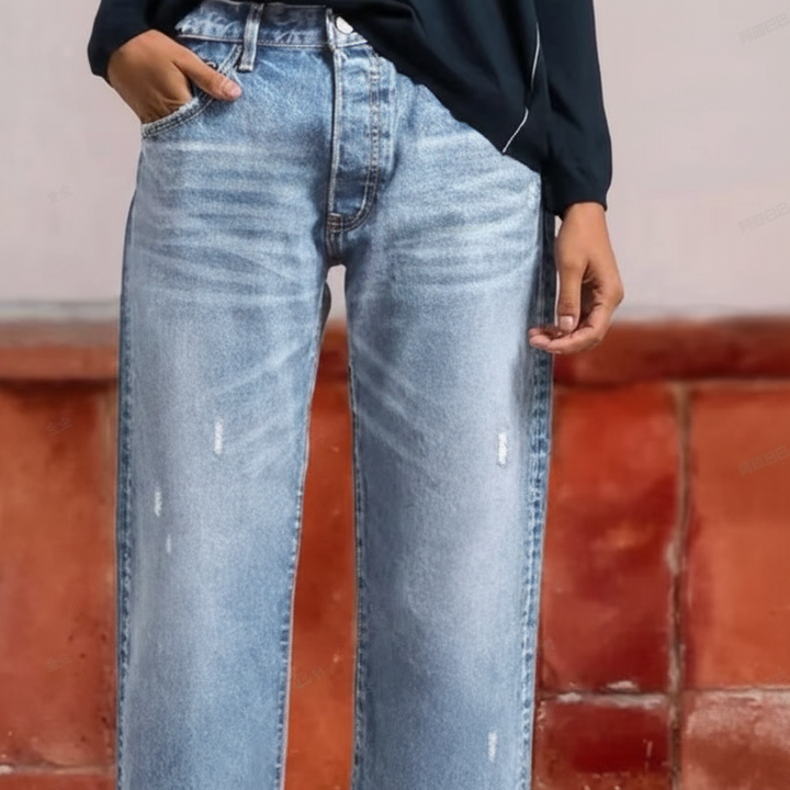 Harper | Retro Short Straight Jeans