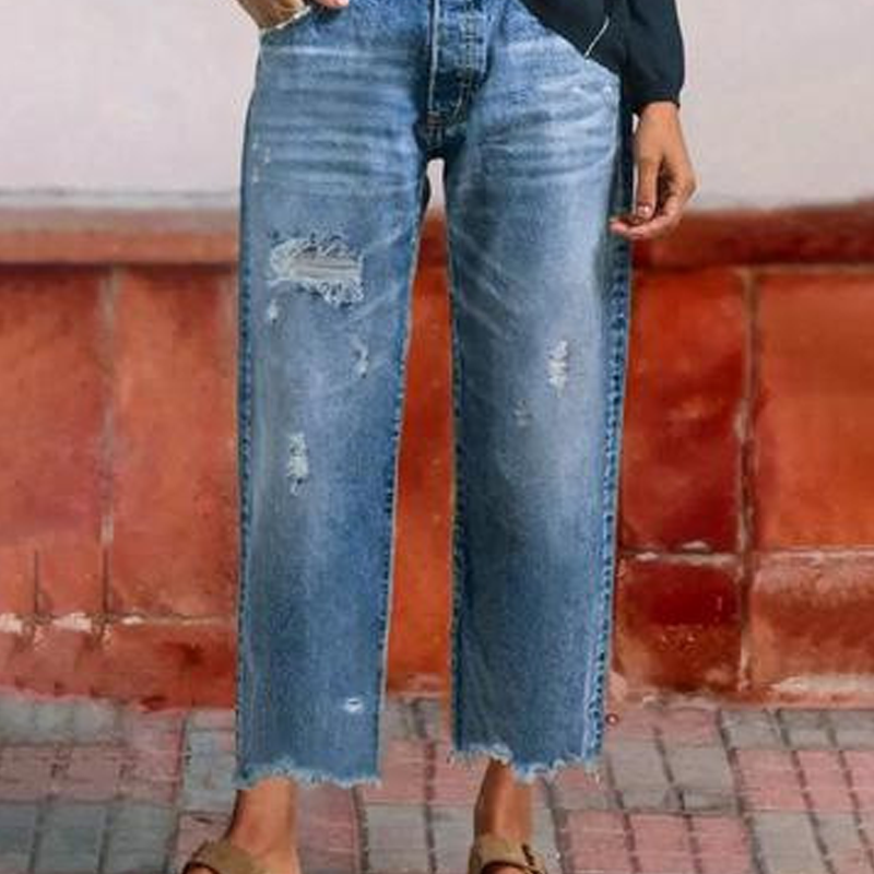 Harper | Retro Short Straight Jeans