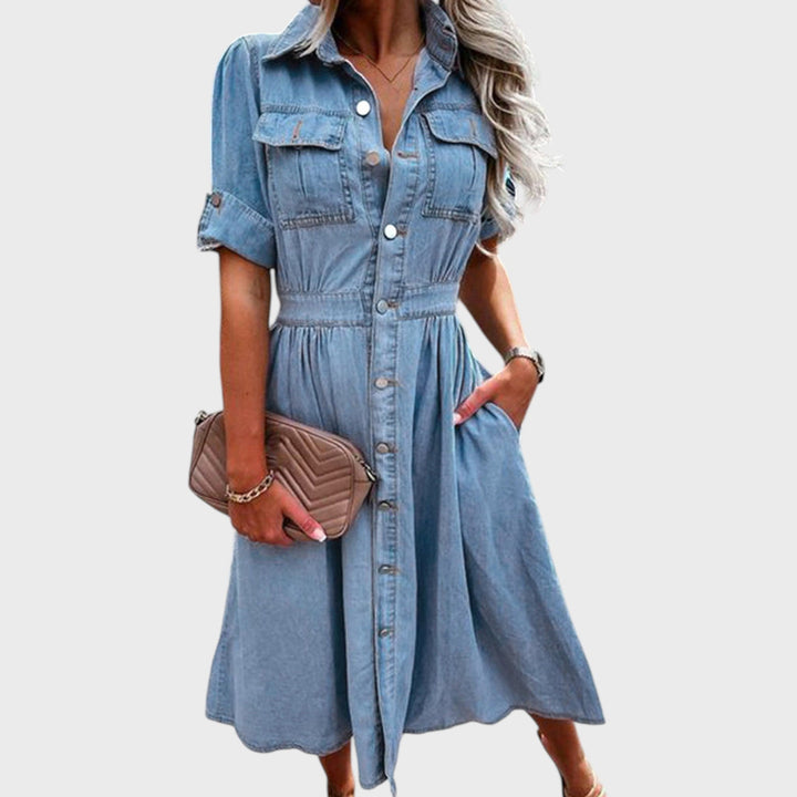 Deborah | Short Sleeve Denim Dress