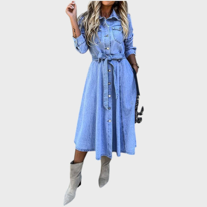 Luna | Long Sleeve Denim Dress