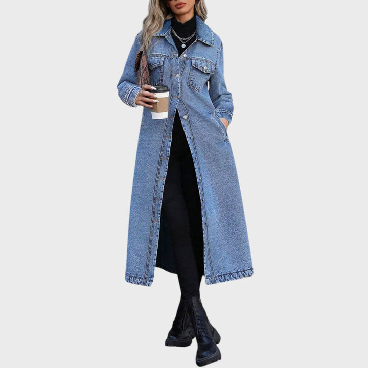 Maya | Stylish Long Denim Jacket