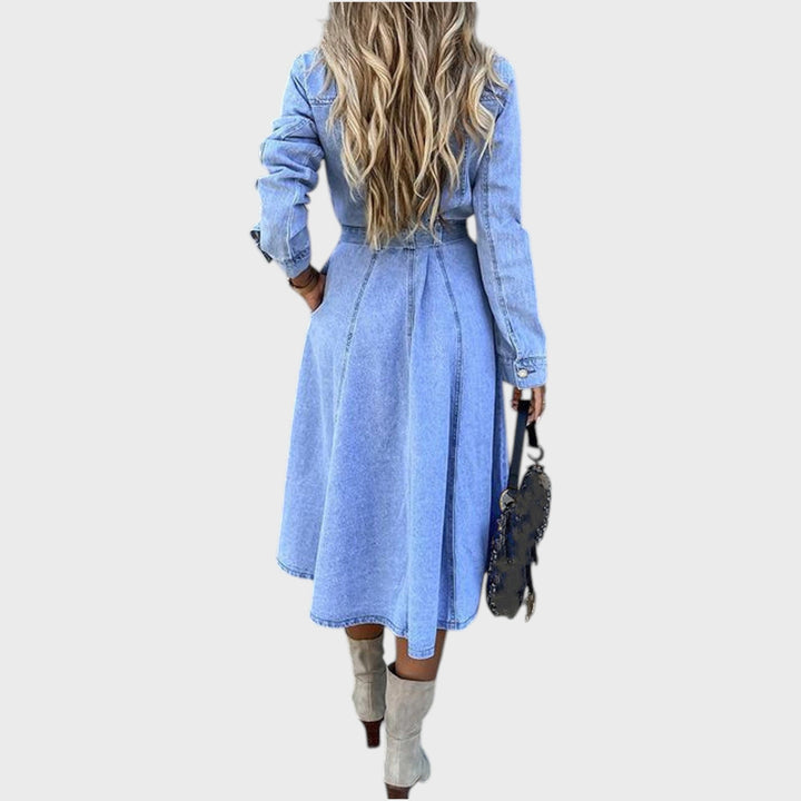 Luna | Long Sleeve Denim Dress