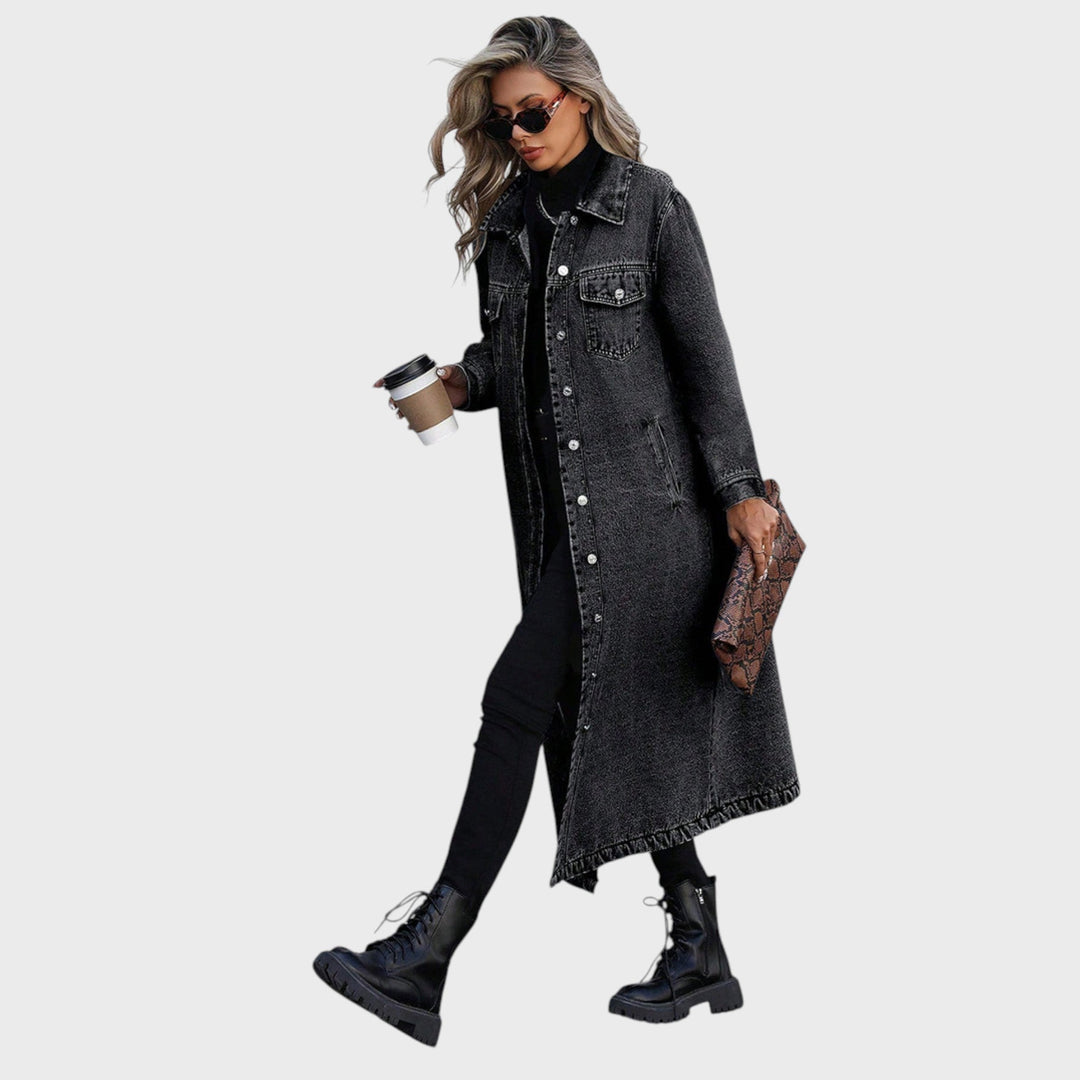 Maya | Stylish Long Denim Jacket