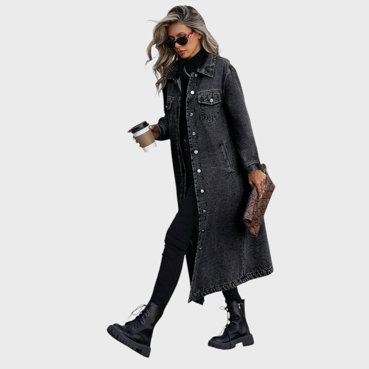 Maya | Stylish Long Denim Jacket