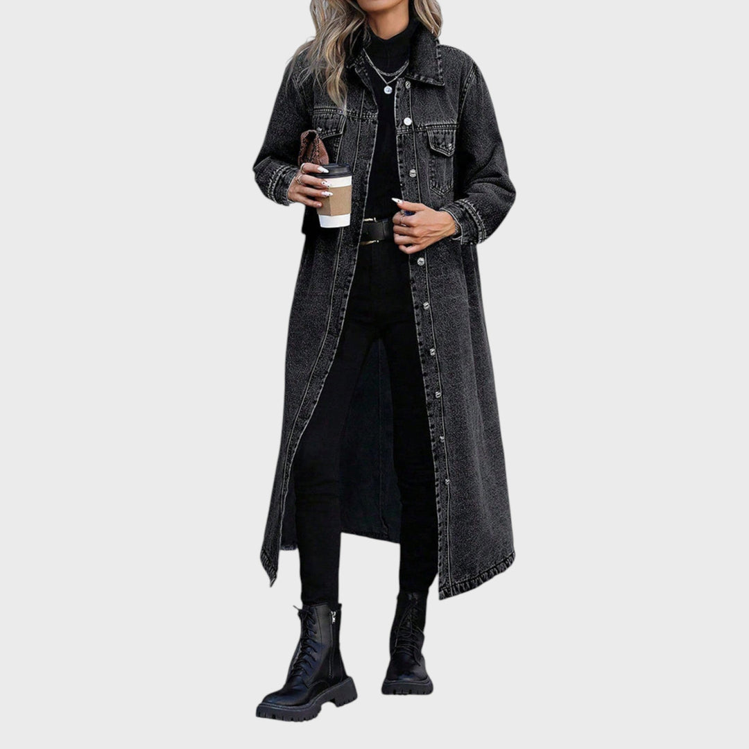 Maya | Stylish Long Denim Jacket