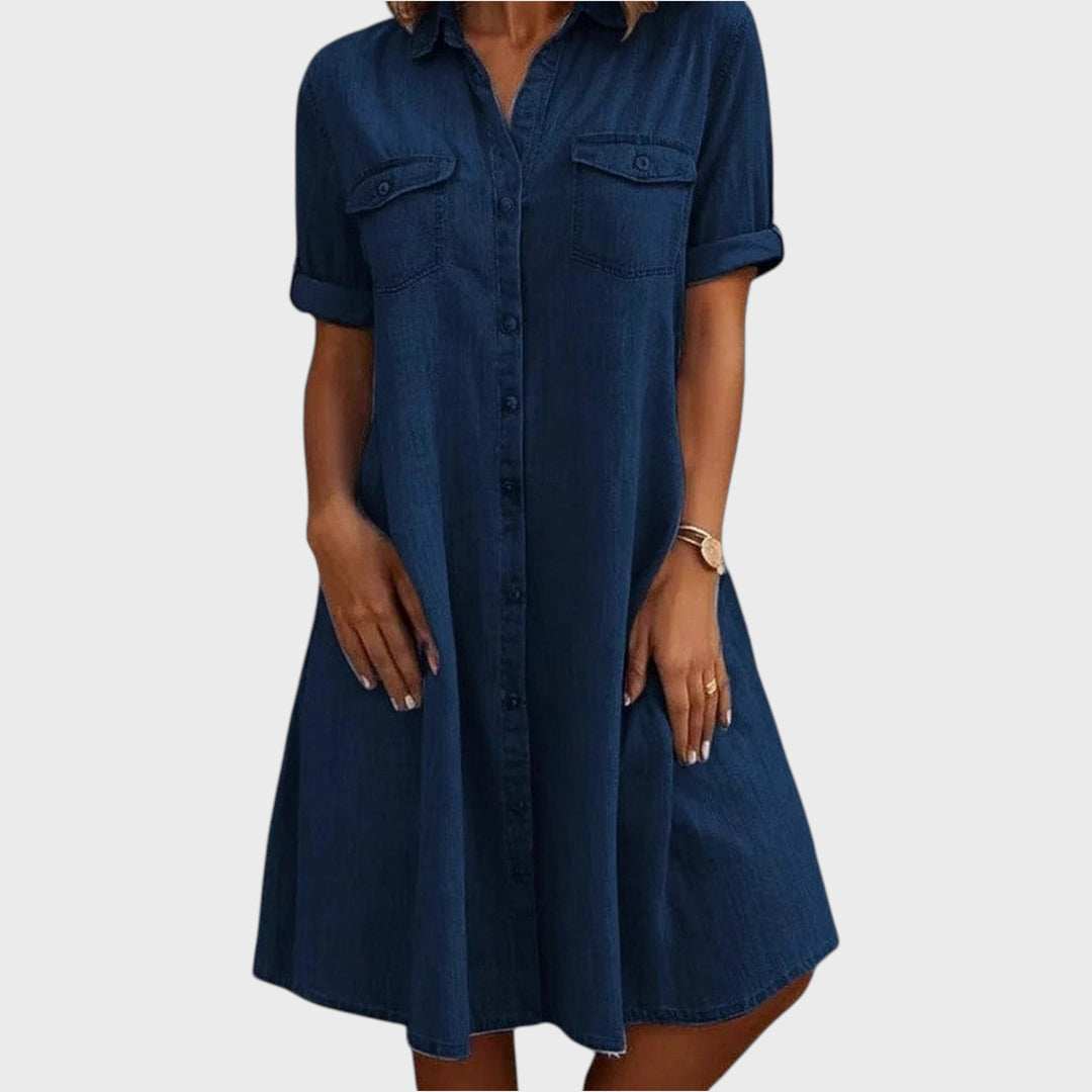Patricia | Casual Denim Style Midi Dress