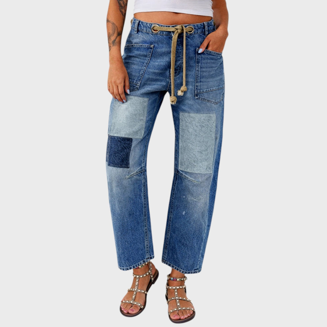 Margaret | Patchwork Drawstring Jeans