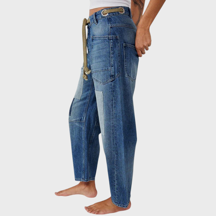 Margaret | Patchwork Drawstring Jeans