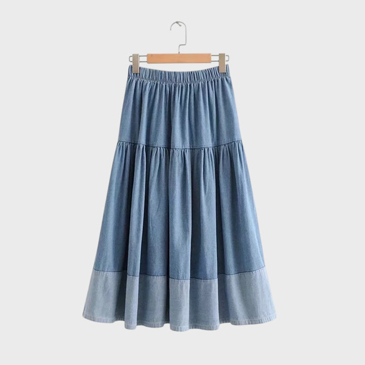 Sarah | Flexible Waist Denim Skirt