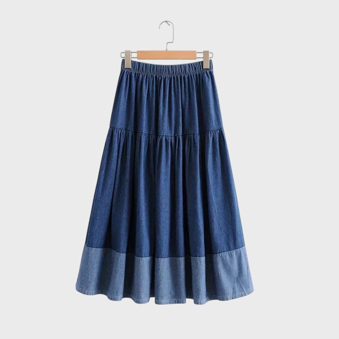 Sarah | Flexible Waist Denim Skirt