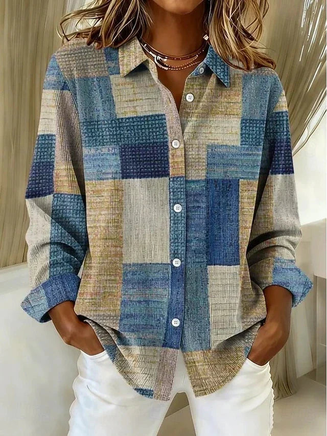 Lorinda | Vintage Patchwork Button Blouse