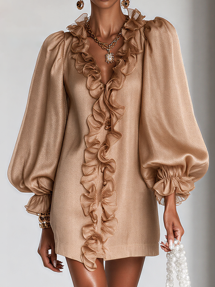 Ottilia | Ruffled Puff-Sleeve Mini Dress
