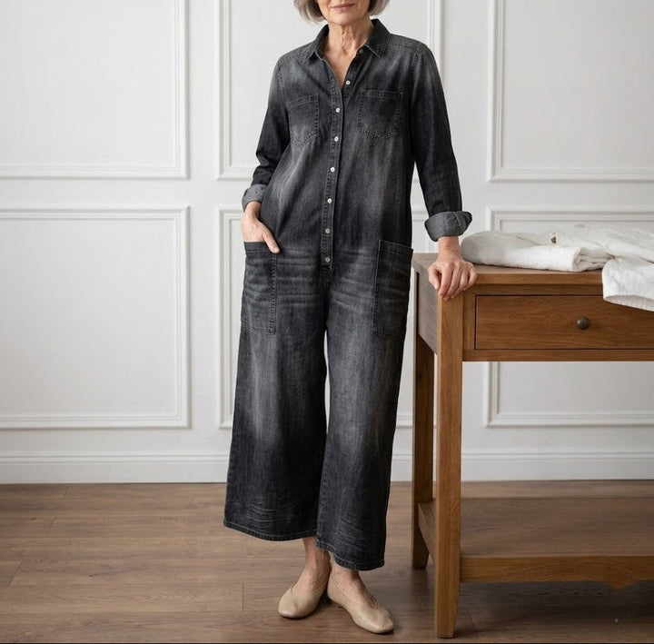Harper | Relaxed Wide-Leg Denim Jumpsuit