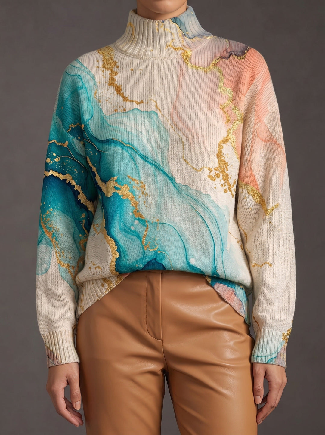 Zephyr | Marbled Art Turtleneck