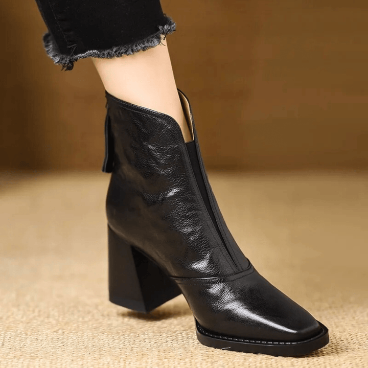 Blanca | Leather Mid-Heel Boot