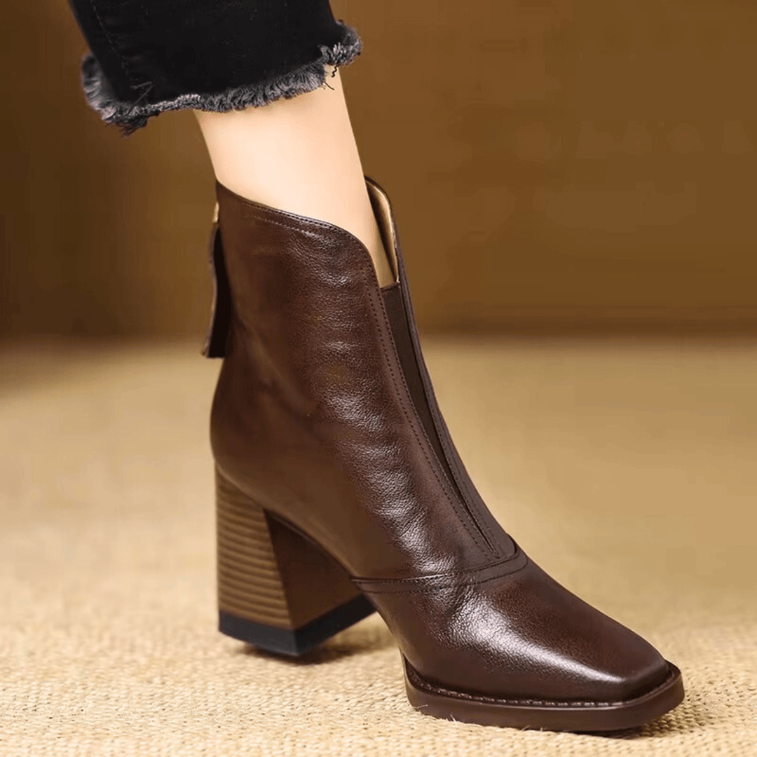 Blanca | Leather Mid-Heel Boot