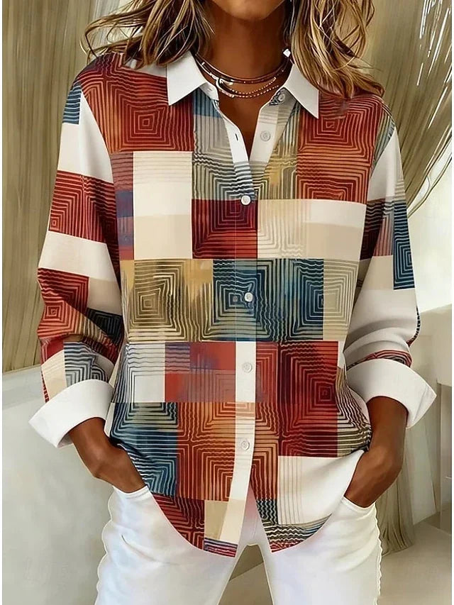 Lorinda | Vintage Patchwork Button Blouse